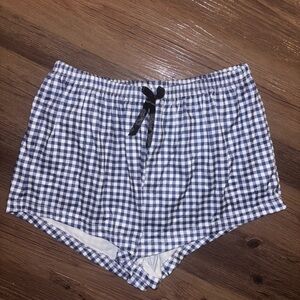 Blue and white gingham pajama shorts Brand